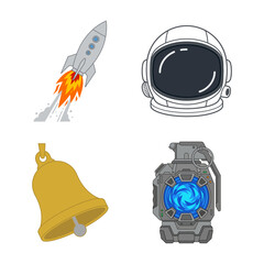 Fototapeta premium Collection of Space Exploration and Warning Equipment Vector Graphic Icons