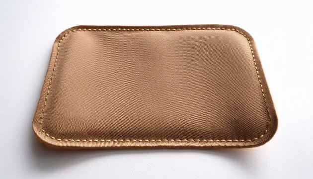 blank rectangular fabric patch mockup with stitched border on white background perfect for branding design