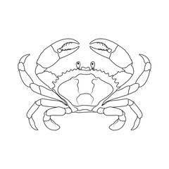 Fototapeta premium Black and White Crab Illustration