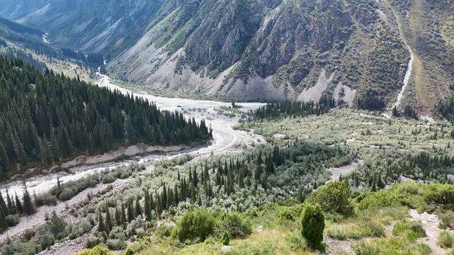 Aerial View of Ala Archa National Park, Kyrgyzstan