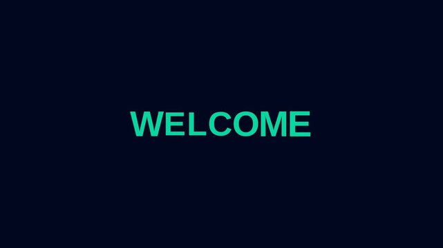 Motion Welcome Sign Digital Display Bright Neon Lights Modern Technology.