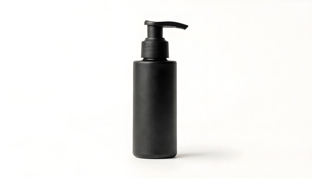 Matte black pump bottle for luxury skincare or premium cosmetic product packaging design