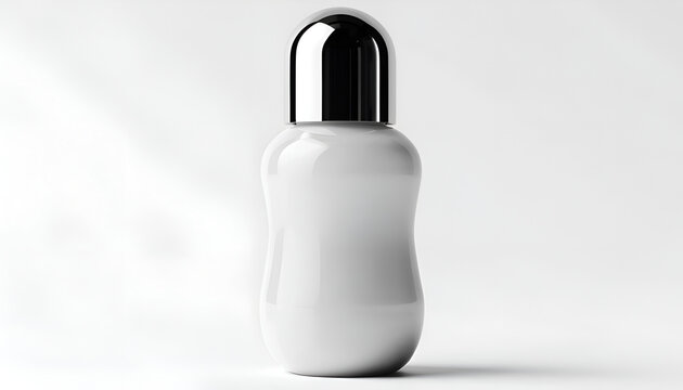 Elegant matte white skincare bottle with pump dispenser for luxury beauty products and cosmetics