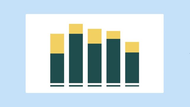 Minimalist 2D Flat Animated Bar Chart Column Infographic Element 4K Loop