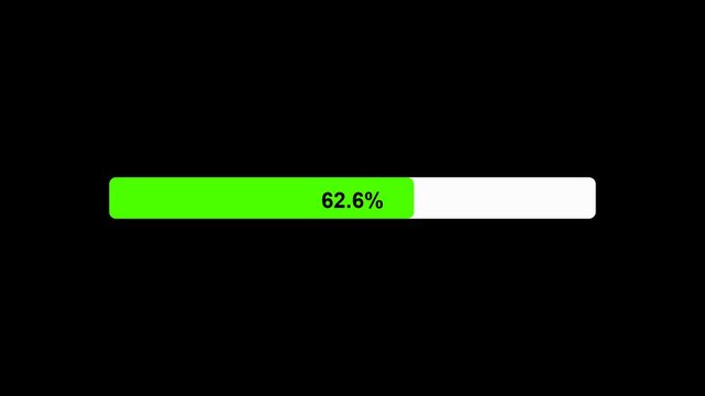 Minimalist Green Progress Loading Bar UI Animation 4K Loop Overlay