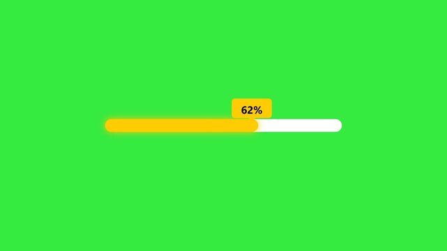 Green Screen Loading Bar Animation with Percentage Progress UI Overlay