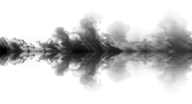 Abstract black and white smoke swirling in motion blur.