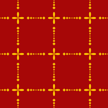 seamless pattern with Geometric Yellow and Red Pattern Background, suitable for textile design, fabric, wallpaper, packaging design