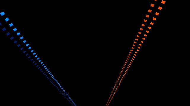 Orange and Blue Neon Squares Flicker Background VJ Loop in 4K