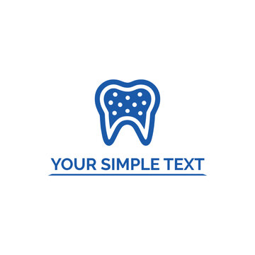 Blue tooth icon logo design for dental clinic or dentist office