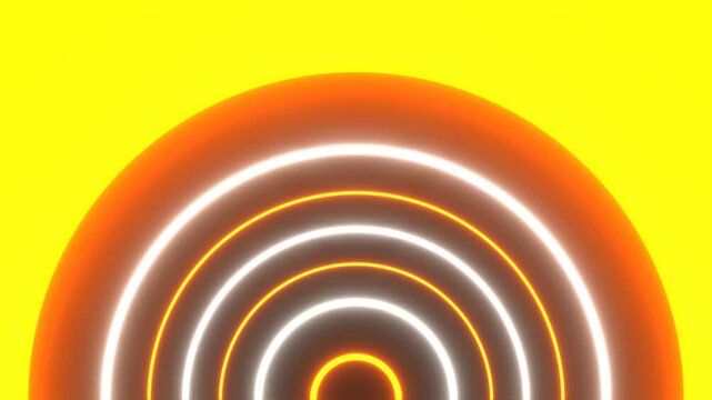 Orange and White Neon Semicircles Blinking Background VJ Loop in 4K