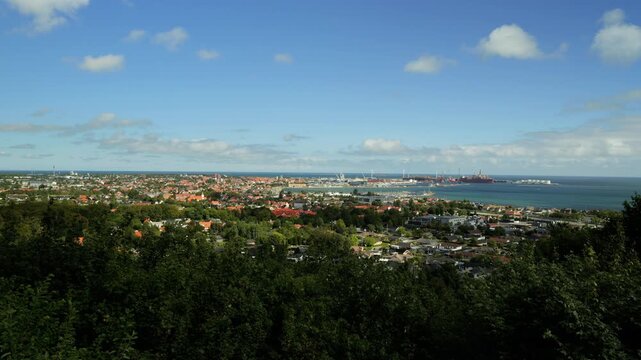 Frederikshanv cityscape overlooking the harbor