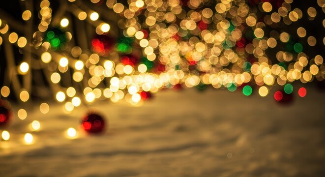 Close-up of a festive Christmas garland with colorful lights and ornaments.