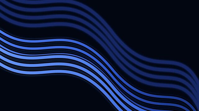 Abstract Background Featuring Flowing Blue Gradient Waves and Dynamic Parallel Lines