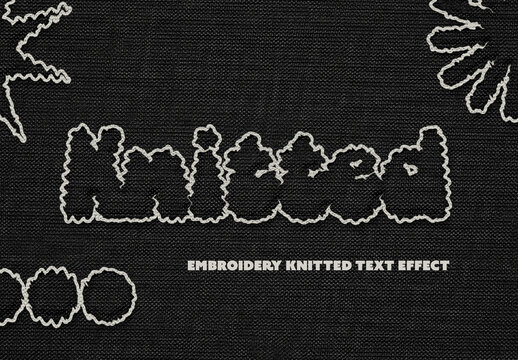 Embroidery Knitted Text Effect