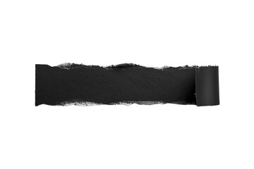 Obraz premium Black Torn Paper Strip With Rolled Edge