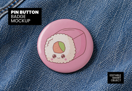 Pin Button Badge Mockup