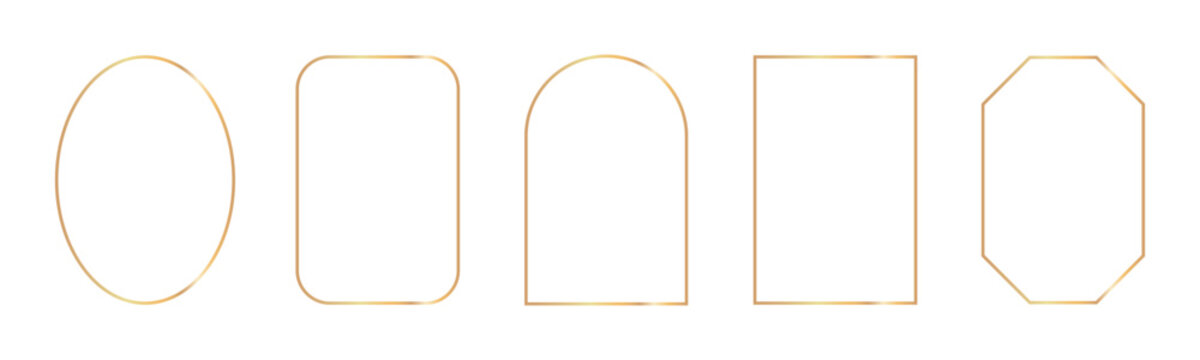 Golden frames border for invitation, set shiny glowing gold frame borders design, elegant luxury gold banner