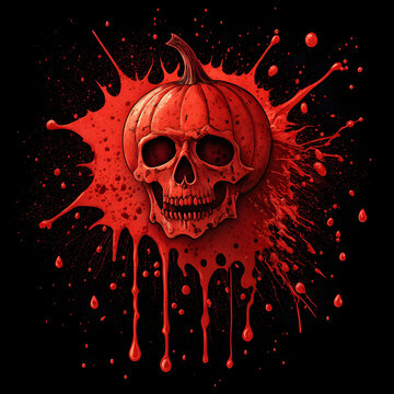red blood splatter on a black background ideal for