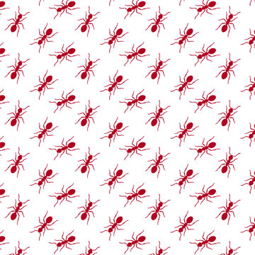 Fire ant repeat pattern in a seamless vector print for backgrounds and presentations