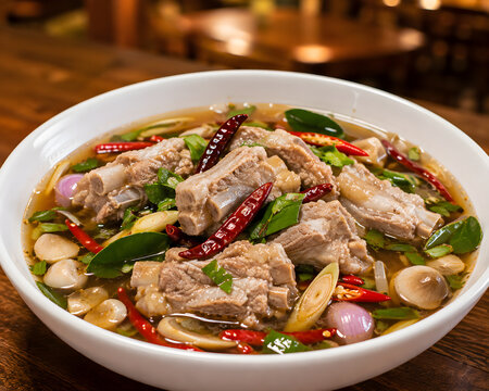 (Spicy Pork Rib Soup / Tom Saap)