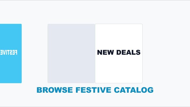 Browse festive catalog with new deals animation for holiday shopping and seasonal e-commerce marketing promotions 4k