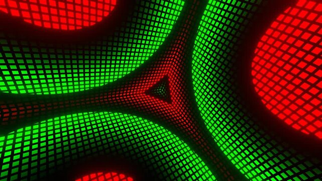Red and Green Converging Energy Waves Background VJ Loop in 4K