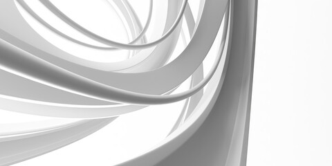 Fototapeta premium Soft white abstract ribbon loops background for minimalist wallpaper and clean modern design composition
