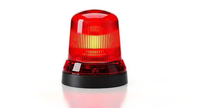 Red police light on black base