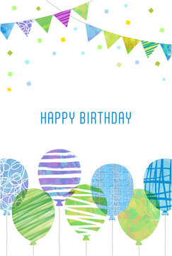Balloon Watercolor Birthday Card Background