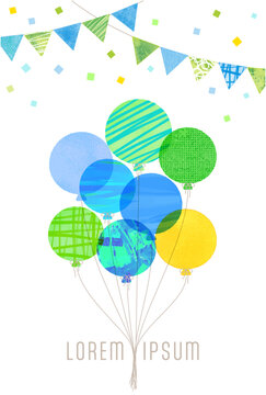 Balloon Watercolor Birthday Card Background