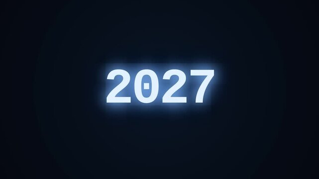 Motion of the Year 2027 Digital Countdown New Year Celebration Video.