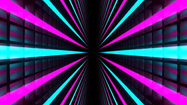 Cyan and Pink Neon Side Walls Background VJ Loop in 4K