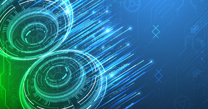 Abstract futuristic technology background with binary code. Vector