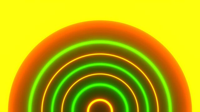 Green and Orange Neon Semicircles Blinking Background VJ Loop in 4K