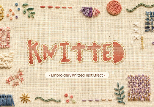 Embroidery Knitted Text Effect