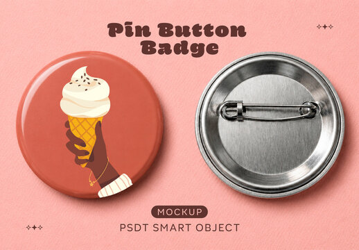 Pin Button Badge Mockup