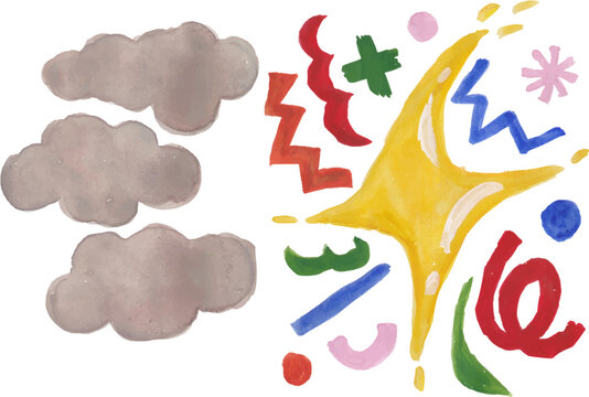 Weather and Abstract Decorative Shapes Set