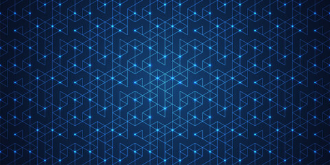 Fototapeta na wymiar Abstract technology background with a seamless pattern of simple geometric shapes. Stylish vector texture
