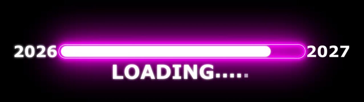 Animated progress bar from zero to hundred increasing percentage animation on black background. Bright loading bar. Loading 4k animation alpha channel.