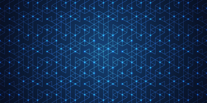 Abstract technology background with a seamless pattern of simple geometric shapes. Stylish vector texture