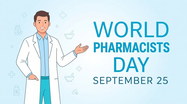 Pharmacist celebrating world pharmacists day