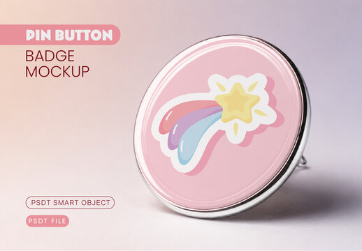 Pin Button Badge Mockup