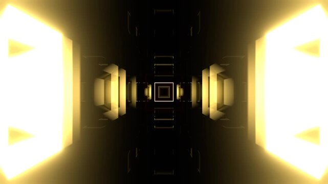 Pink and Yellow Fantastic Luminous Collapse Tunnel Background VJ Loop in 4K