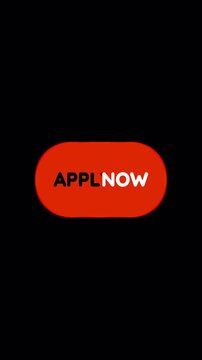 Vertical kinetic typography animation of "We Are Hiring" with "Apply Now" button click and cursor icon on alpha channel. Transparent loopable video for HR recruitment, Reels, and Stories.