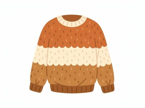 Knitted sweater, early autumn lifestyle, isolated on white background