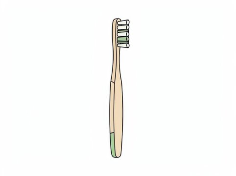 Bamboo toothbrush, eco-friendly living, isolated on white background
