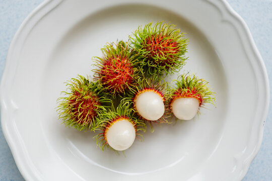 red rambotan on a plate