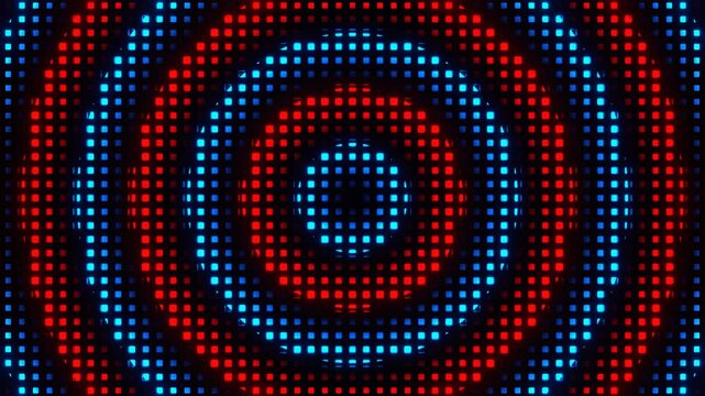 Red and Blue Radial Pulse Waves Background VJ Loop in 4K