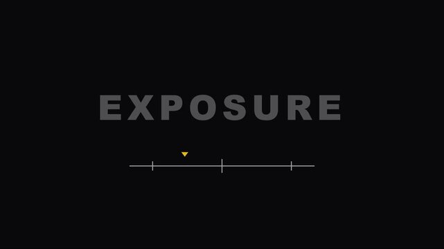 Exposure settings interface animation for digital camera and editing software 4k